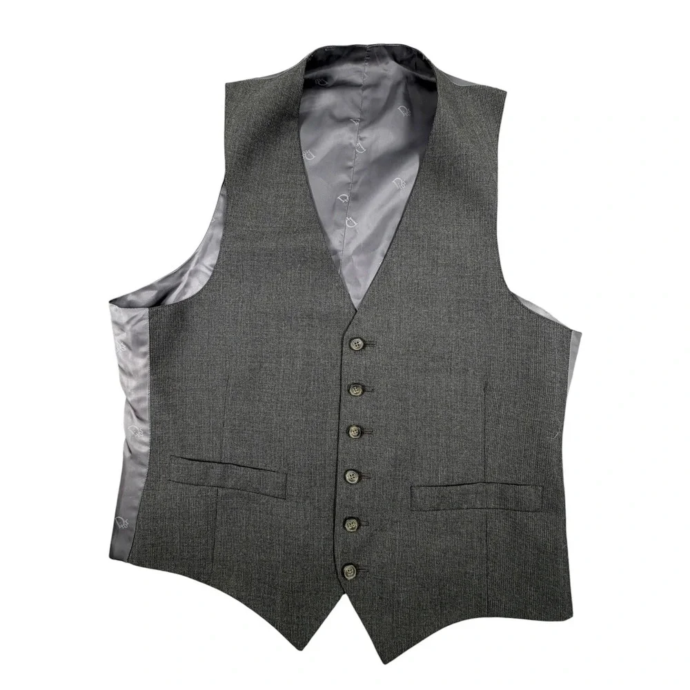 Christian Dior Monsieur Men Three Piece Suit Grey Wool 40R 34X32